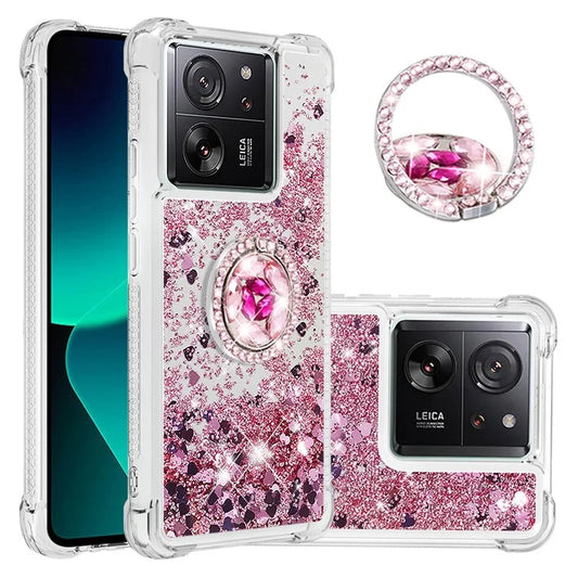 YB Quicksand Series-7 for Xiaomi 13T / 13T Pro / Redmi K60 Ultra Case Liquid Sparkle Kickstand Phone Cover