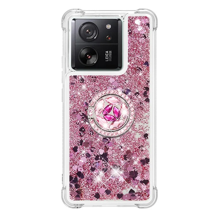 YB Quicksand Series-7 for Xiaomi 13T / 13T Pro / Redmi K60 Ultra Case Liquid Sparkle Kickstand Phone Cover