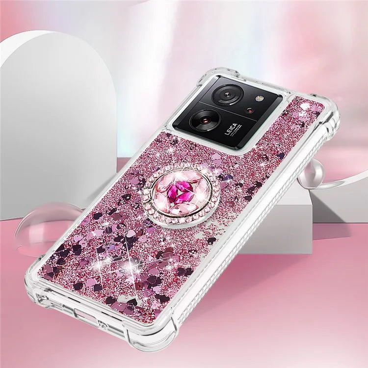 YB Quicksand Series-7 for Xiaomi 13T / 13T Pro / Redmi K60 Ultra Case Liquid Sparkle Kickstand Phone Cover