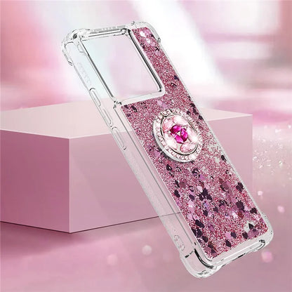 YB Quicksand Series-7 for Xiaomi 13T / 13T Pro / Redmi K60 Ultra Case Liquid Sparkle Kickstand Phone Cover