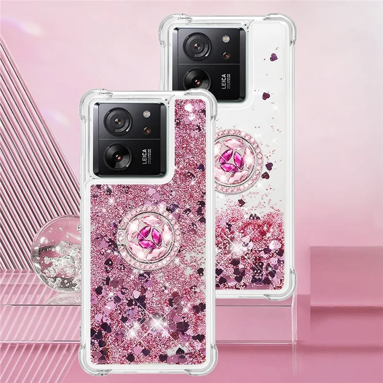 YB Quicksand Series-7 for Xiaomi 13T / 13T Pro / Redmi K60 Ultra Case Liquid Sparkle Kickstand Phone Cover