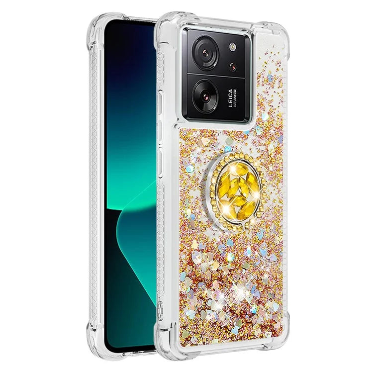 YB Quicksand Series-7 for Xiaomi 13T / 13T Pro / Redmi K60 Ultra Case Liquid Sparkle Kickstand Phone Cover