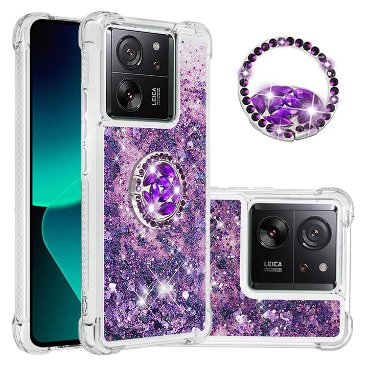 YB Quicksand Series-7 for Xiaomi 13T / 13T Pro / Redmi K60 Ultra Case Liquid Sparkle Kickstand Phone Cover