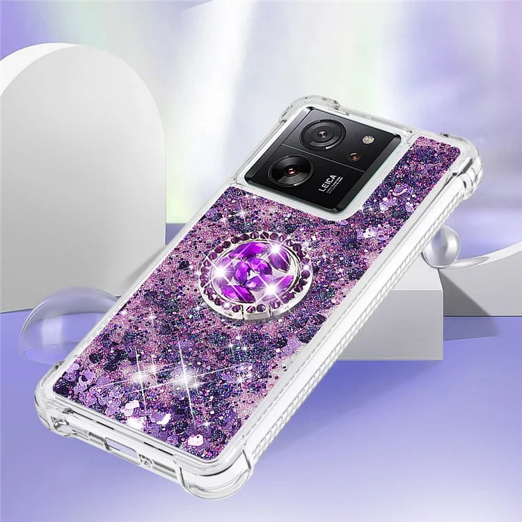 YB Quicksand Series-7 for Xiaomi 13T / 13T Pro / Redmi K60 Ultra Case Liquid Sparkle Kickstand Phone Cover