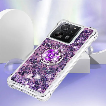 YB Quicksand Series-7 for Xiaomi 13T / 13T Pro / Redmi K60 Ultra Case Liquid Sparkle Kickstand Phone Cover