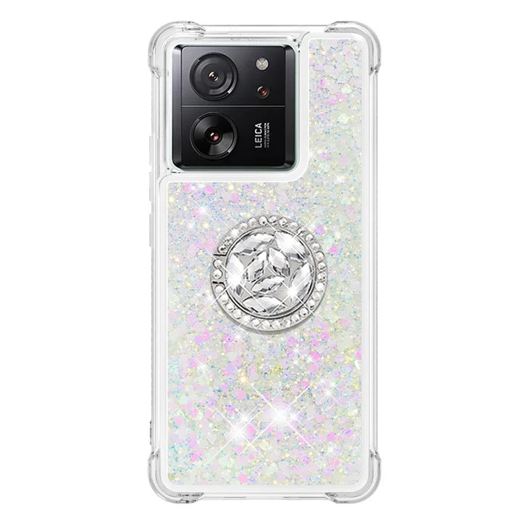 YB Quicksand Series-7 for Xiaomi 13T / 13T Pro / Redmi K60 Ultra Case Liquid Sparkle Kickstand Phone Cover