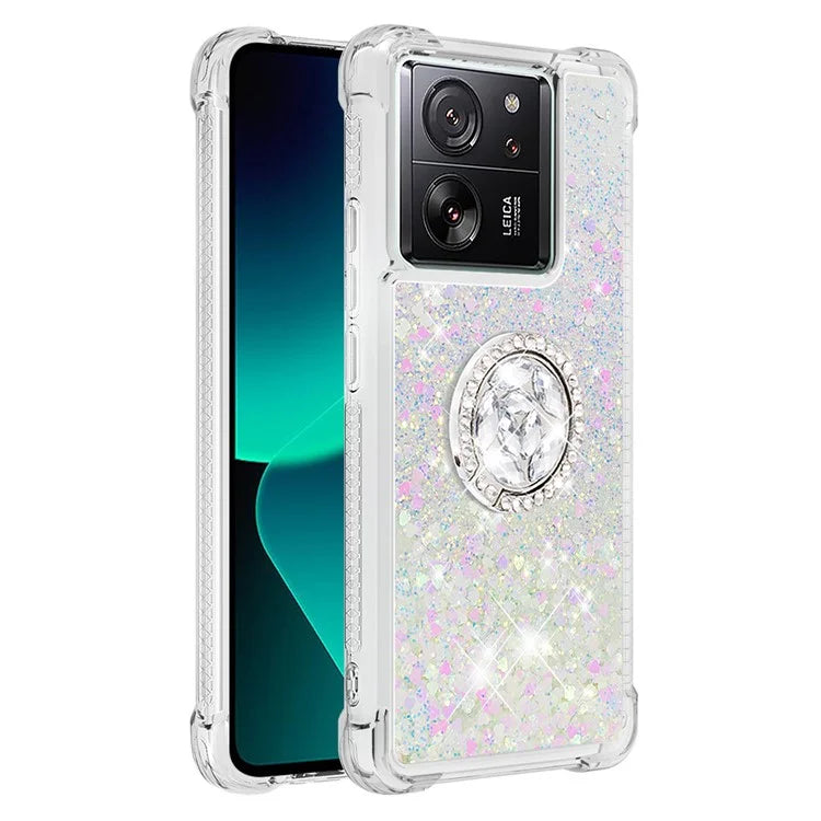 YB Quicksand Series-7 for Xiaomi 13T / 13T Pro / Redmi K60 Ultra Case Liquid Sparkle Kickstand Phone Cover