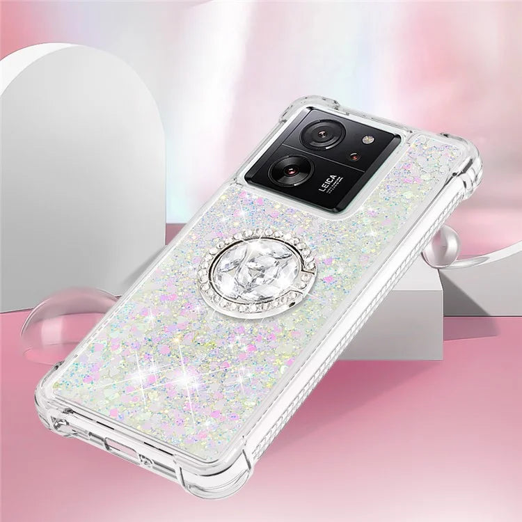 YB Quicksand Series-7 for Xiaomi 13T / 13T Pro / Redmi K60 Ultra Case Liquid Sparkle Kickstand Phone Cover