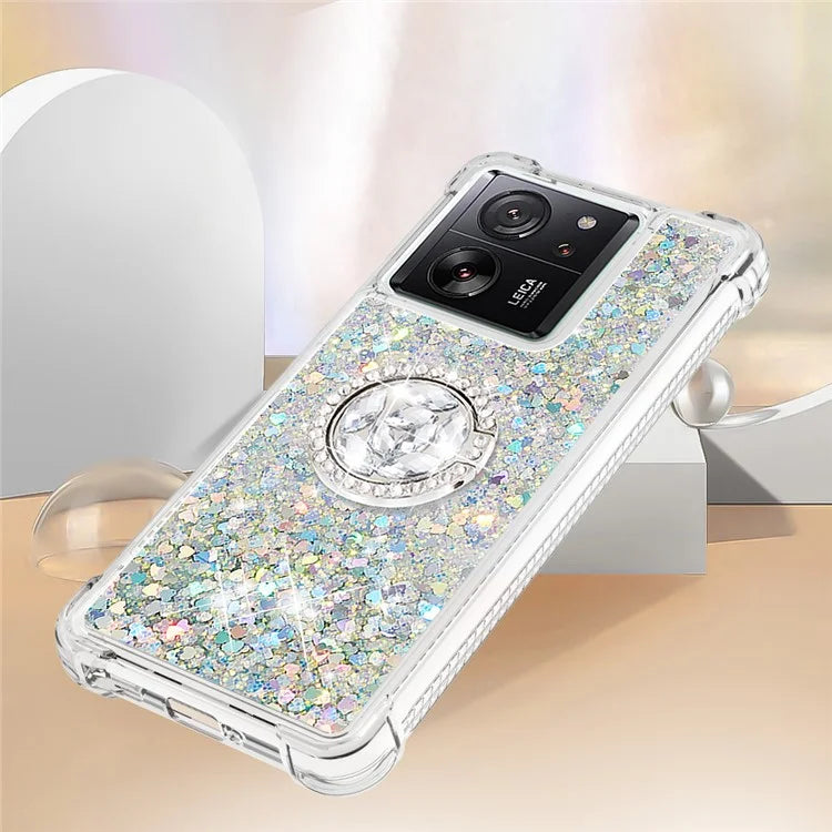 YB Quicksand Series-7 for Xiaomi 13T / 13T Pro / Redmi K60 Ultra Case Liquid Sparkle Kickstand Phone Cover