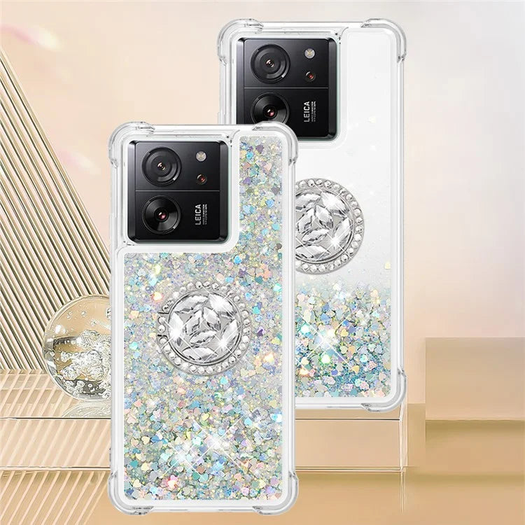 YB Quicksand Series-7 for Xiaomi 13T / 13T Pro / Redmi K60 Ultra Case Liquid Sparkle Kickstand Phone Cover