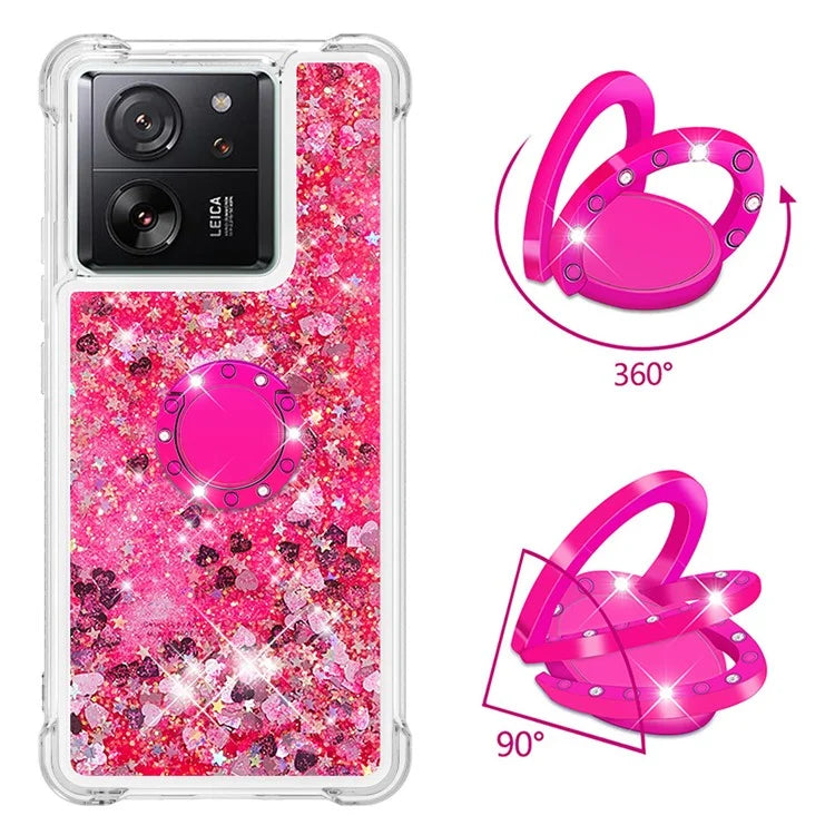 YB Quicksand Series-7 for Xiaomi 13T / 13T Pro / Redmi K60 Ultra Case Liquid Sparkle Kickstand Phone Cover