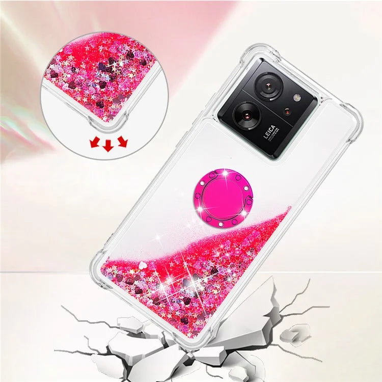 YB Quicksand Series-7 for Xiaomi 13T / 13T Pro / Redmi K60 Ultra Case Liquid Sparkle Kickstand Phone Cover