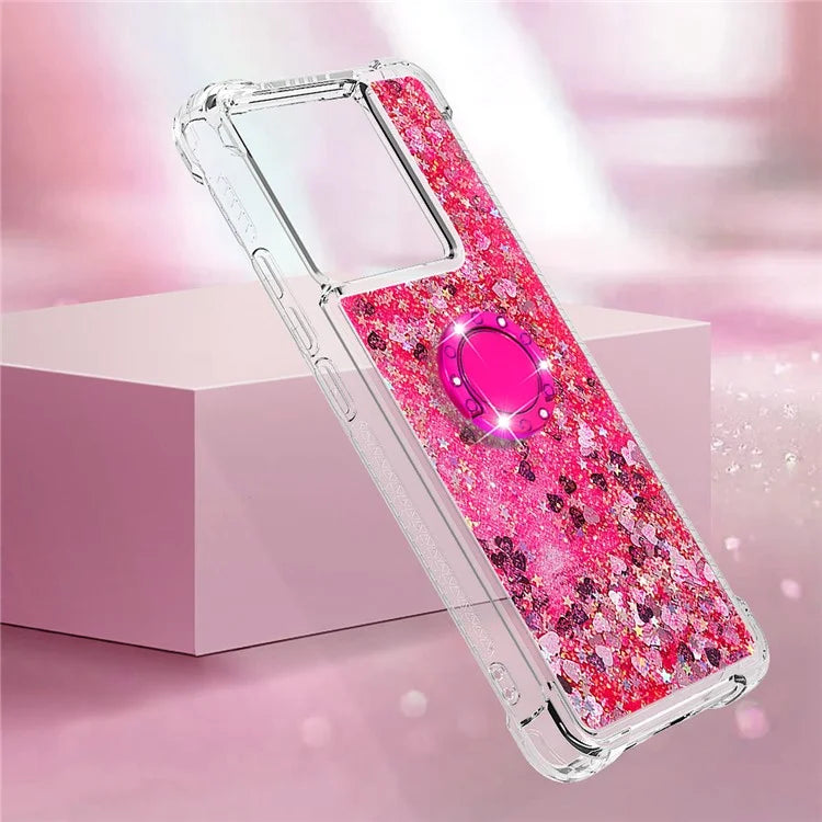 YB Quicksand Series-7 for Xiaomi 13T / 13T Pro / Redmi K60 Ultra Case Liquid Sparkle Kickstand Phone Cover