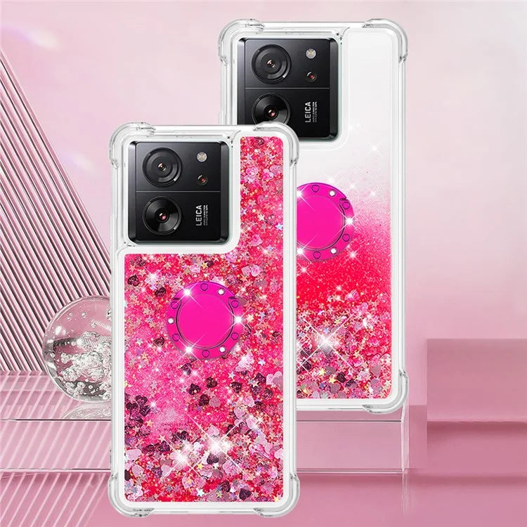 YB Quicksand Series-7 for Xiaomi 13T / 13T Pro / Redmi K60 Ultra Case Liquid Sparkle Kickstand Phone Cover
