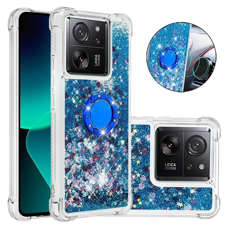 YB Quicksand Series-7 for Xiaomi 13T / 13T Pro / Redmi K60 Ultra Case Liquid Sparkle Kickstand Phone Cover