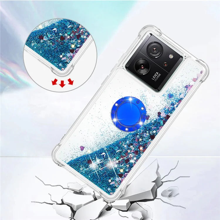 YB Quicksand Series-7 for Xiaomi 13T / 13T Pro / Redmi K60 Ultra Case Liquid Sparkle Kickstand Phone Cover