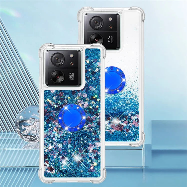 YB Quicksand Series-7 for Xiaomi 13T / 13T Pro / Redmi K60 Ultra Case Liquid Sparkle Kickstand Phone Cover