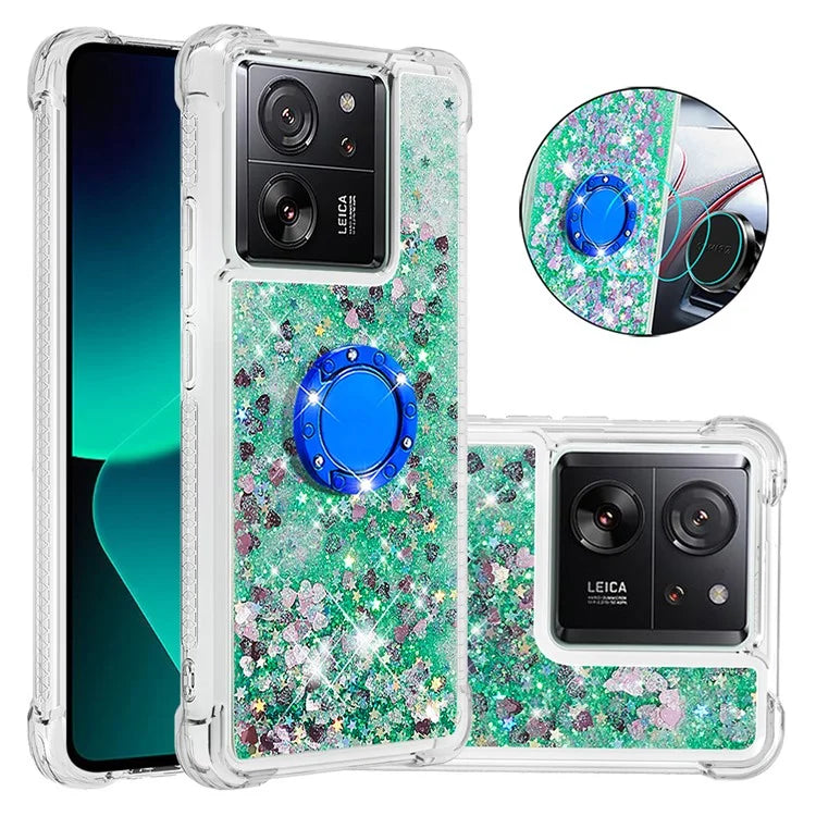 YB Quicksand Series-7 for Xiaomi 13T / 13T Pro / Redmi K60 Ultra Case Liquid Sparkle Kickstand Phone Cover