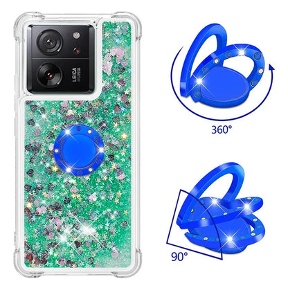 YB Quicksand Series-7 for Xiaomi 13T / 13T Pro / Redmi K60 Ultra Case Liquid Sparkle Kickstand Phone Cover
