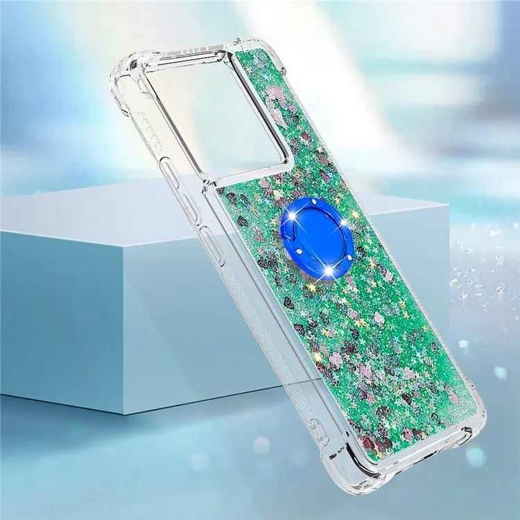 YB Quicksand Series-7 for Xiaomi 13T / 13T Pro / Redmi K60 Ultra Case Liquid Sparkle Kickstand Phone Cover