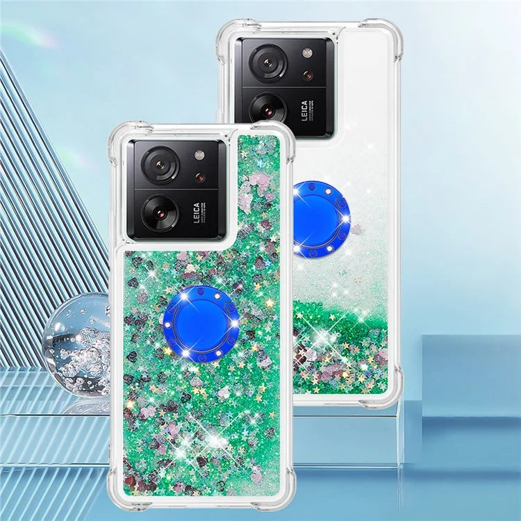 YB Quicksand Series-7 for Xiaomi 13T / 13T Pro / Redmi K60 Ultra Case Liquid Sparkle Kickstand Phone Cover