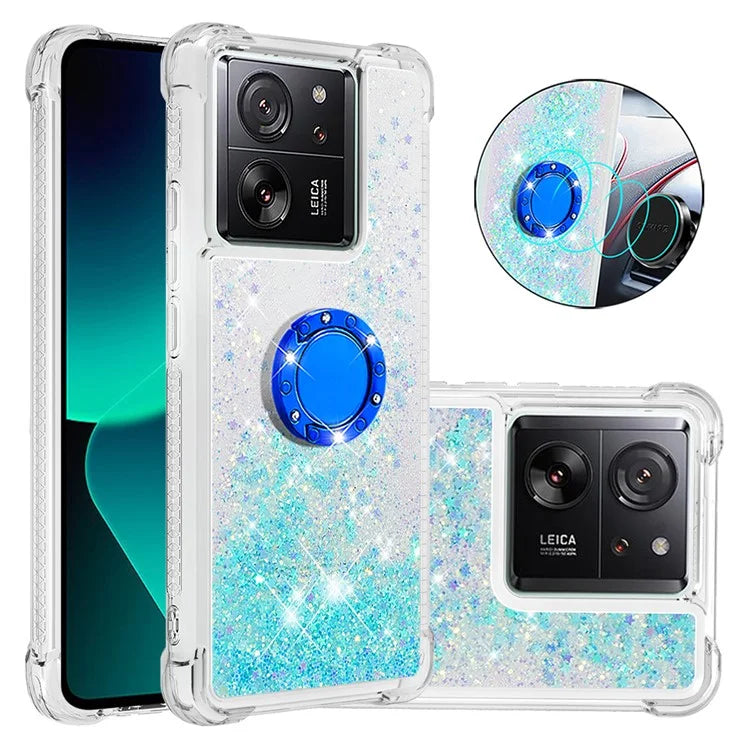 YB Quicksand Series-7 for Xiaomi 13T / 13T Pro / Redmi K60 Ultra Case Liquid Sparkle Kickstand Phone Cover