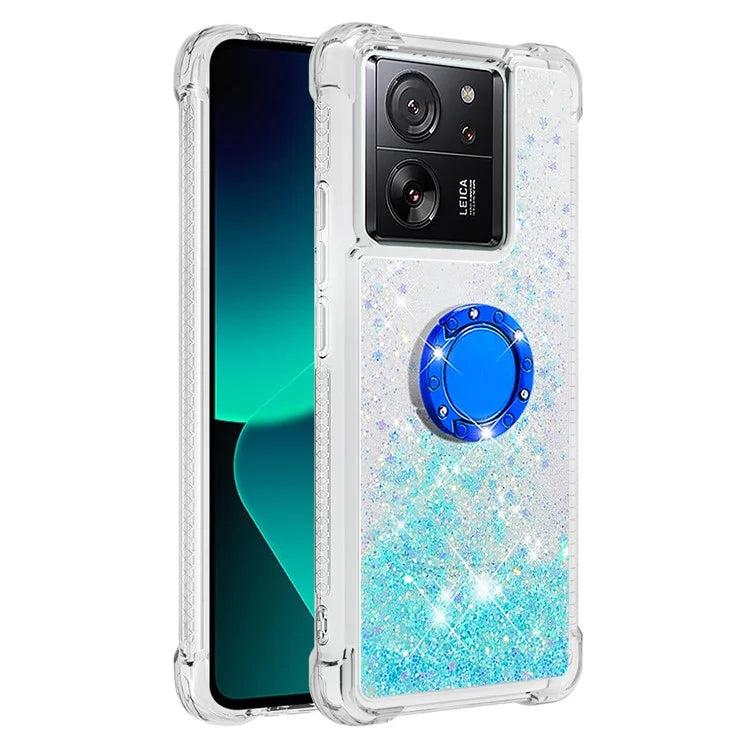 YB Quicksand Series-7 for Xiaomi 13T / 13T Pro / Redmi K60 Ultra Case Liquid Sparkle Kickstand Phone Cover