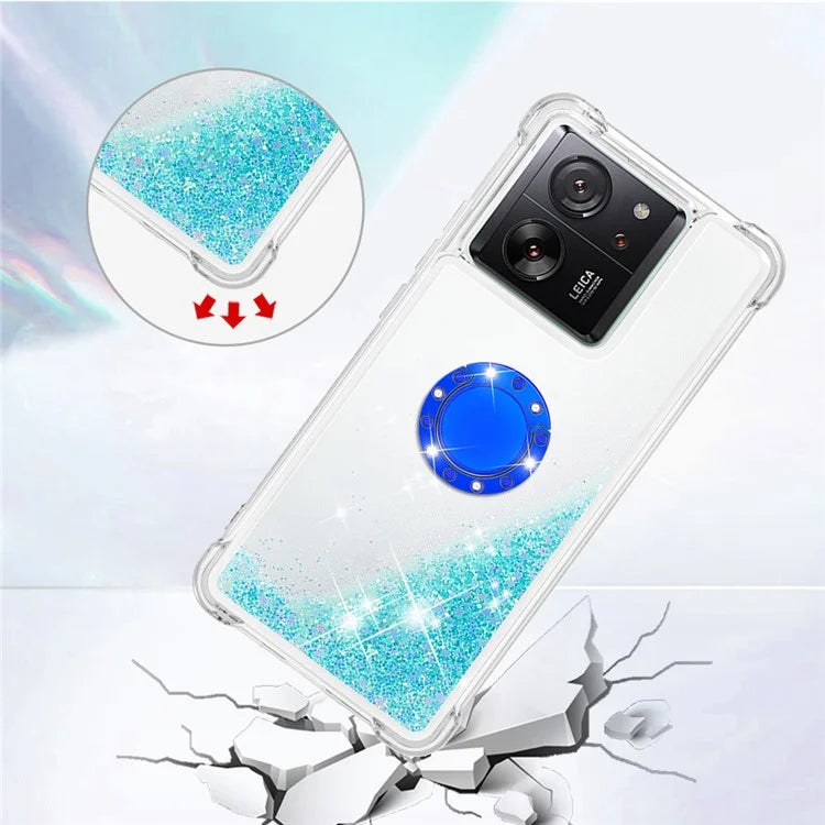 YB Quicksand Series-7 for Xiaomi 13T / 13T Pro / Redmi K60 Ultra Case Liquid Sparkle Kickstand Phone Cover