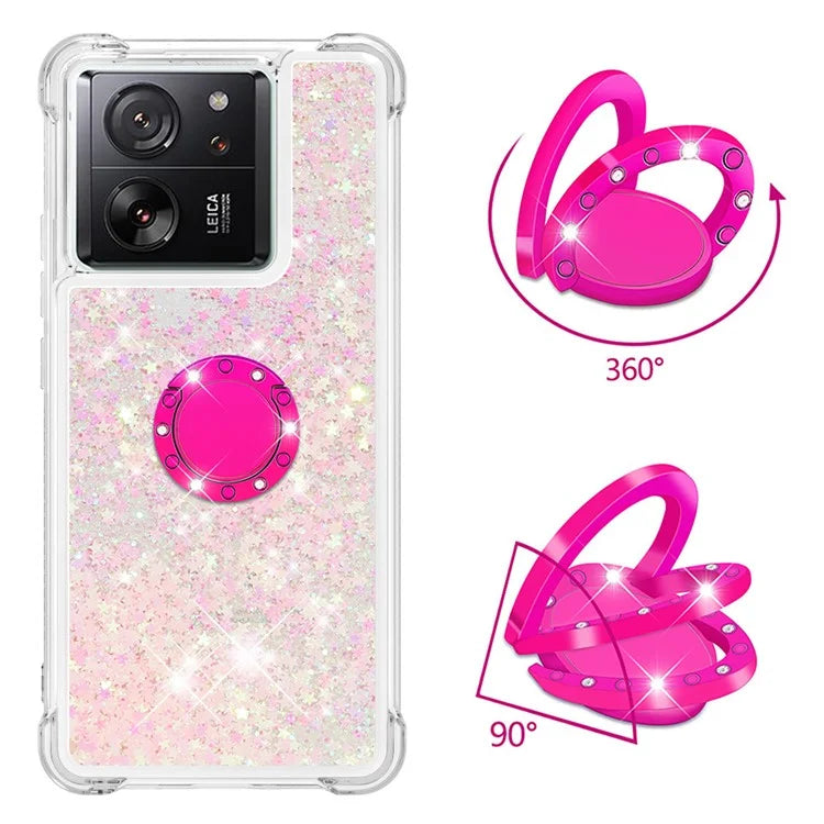 YB Quicksand Series-7 for Xiaomi 13T / 13T Pro / Redmi K60 Ultra Case Liquid Sparkle Kickstand Phone Cover