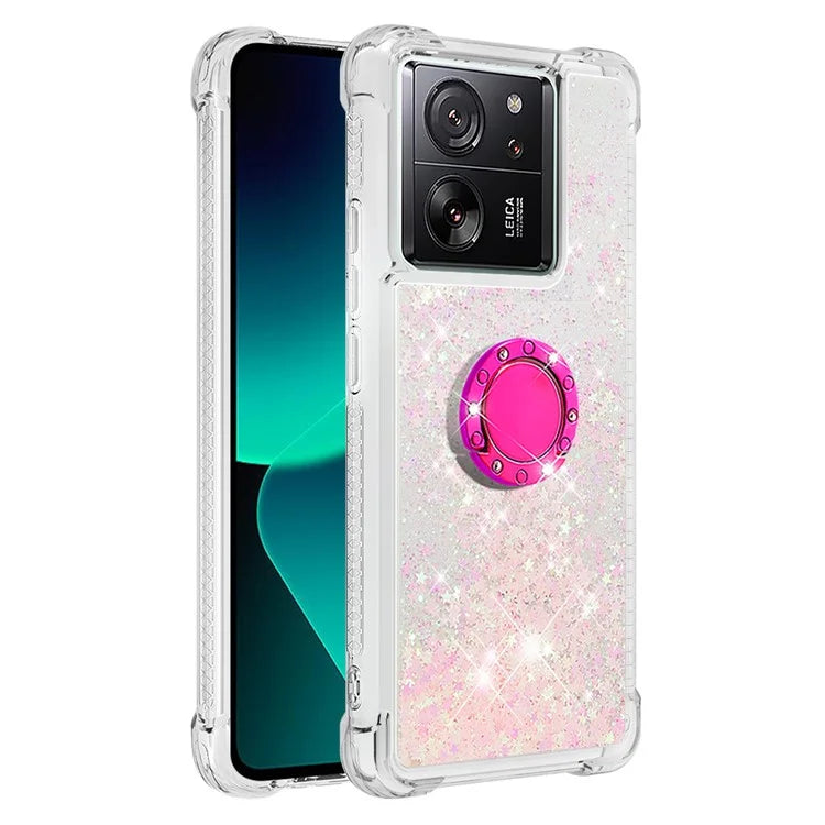 YB Quicksand Series-7 for Xiaomi 13T / 13T Pro / Redmi K60 Ultra Case Liquid Sparkle Kickstand Phone Cover