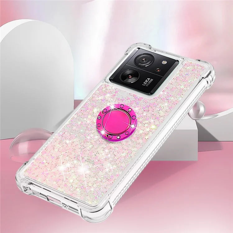 YB Quicksand Series-7 for Xiaomi 13T / 13T Pro / Redmi K60 Ultra Case Liquid Sparkle Kickstand Phone Cover