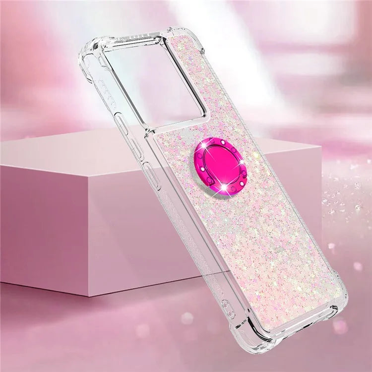 YB Quicksand Series-7 for Xiaomi 13T / 13T Pro / Redmi K60 Ultra Case Liquid Sparkle Kickstand Phone Cover