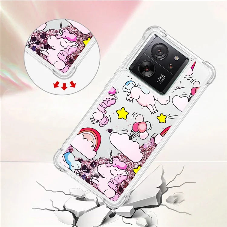 YB Quicksand Series-2 for Xiaomi 13T / 13T Pro / Redmi K60 Ultra Case Glitter Waterfall Pattern Phone Cover