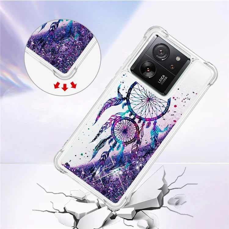 YB Quicksand Series-2 for Xiaomi 13T / 13T Pro / Redmi K60 Ultra Case Glitter Waterfall Pattern Phone Cover