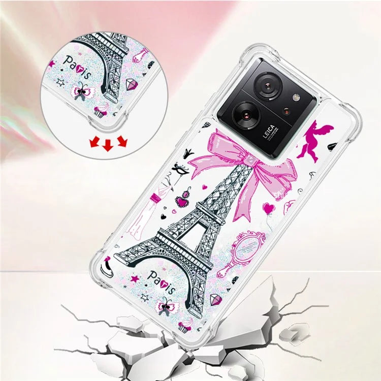YB Quicksand Series-2 for Xiaomi 13T / 13T Pro / Redmi K60 Ultra Case Glitter Waterfall Pattern Phone Cover