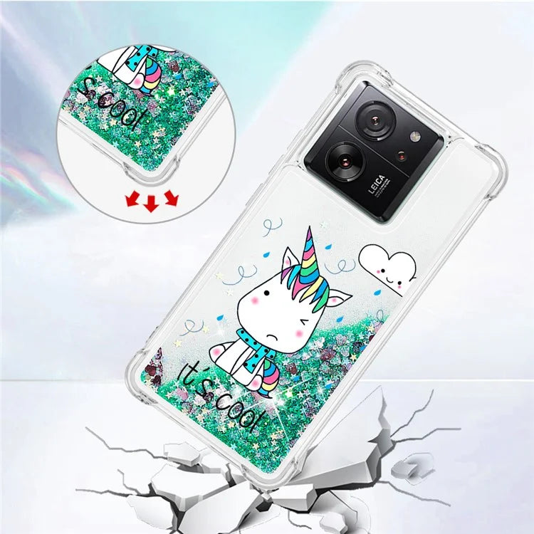 YB Quicksand Series-2 for Xiaomi 13T / 13T Pro / Redmi K60 Ultra Case Glitter Waterfall Pattern Phone Cover