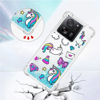 YB Quicksand Series-2 for Xiaomi 13T / 13T Pro / Redmi K60 Ultra Case Glitter Waterfall Pattern Phone Cover