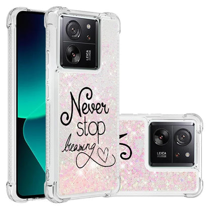YB Quicksand Series-2 for Xiaomi 13T / 13T Pro / Redmi K60 Ultra Case Glitter Waterfall Pattern Phone Cover