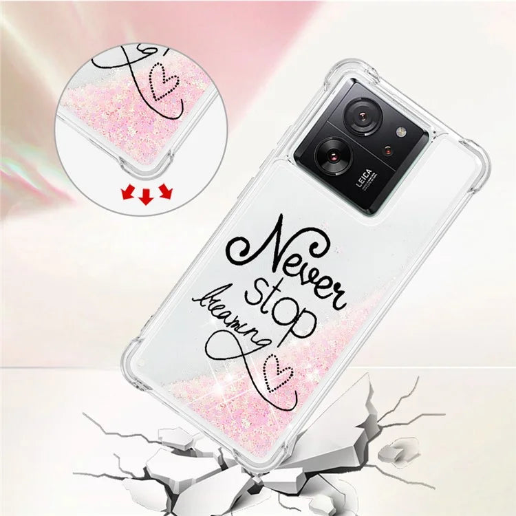 YB Quicksand Series-2 for Xiaomi 13T / 13T Pro / Redmi K60 Ultra Case Glitter Waterfall Pattern Phone Cover