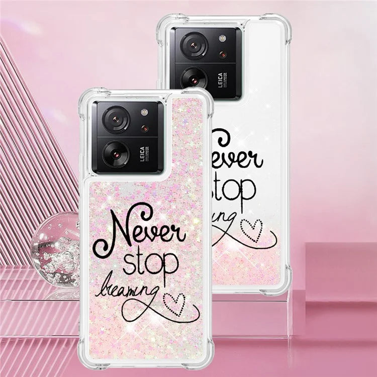 YB Quicksand Series-2 for Xiaomi 13T / 13T Pro / Redmi K60 Ultra Case Glitter Waterfall Pattern Phone Cover