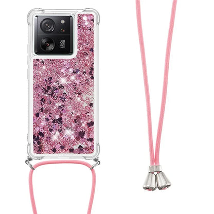 YB Quicksand Series-4 for Xiaomi 13T / 13T Pro / Redmi K60 Ultra Case Waterfall TPU Phone Cover with Lanyard
