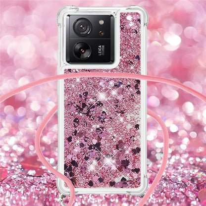 YB Quicksand Series-4 for Xiaomi 13T / 13T Pro / Redmi K60 Ultra Case Waterfall TPU Phone Cover with Lanyard