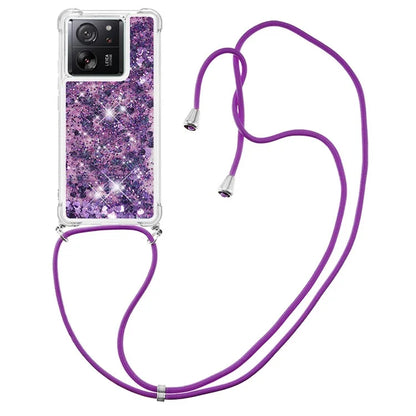 YB Quicksand Series-4 for Xiaomi 13T / 13T Pro / Redmi K60 Ultra Case Waterfall TPU Phone Cover with Lanyard