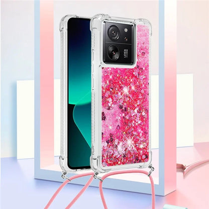 YB Quicksand Series-4 for Xiaomi 13T / 13T Pro / Redmi K60 Ultra Case Waterfall TPU Phone Cover with Lanyard