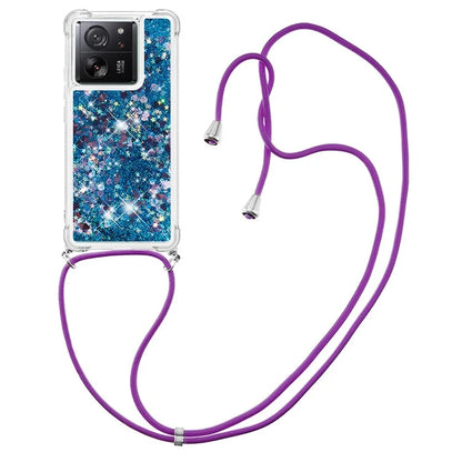 YB Quicksand Series-4 for Xiaomi 13T / 13T Pro / Redmi K60 Ultra Case Waterfall TPU Phone Cover with Lanyard