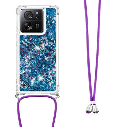 YB Quicksand Series-4 for Xiaomi 13T / 13T Pro / Redmi K60 Ultra Case Waterfall TPU Phone Cover with Lanyard