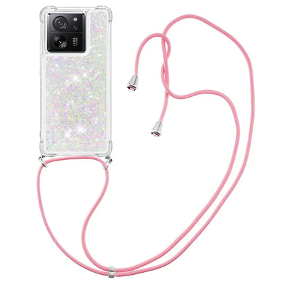 YB Quicksand Series-4 for Xiaomi 13T / 13T Pro / Redmi K60 Ultra Case Waterfall TPU Phone Cover with Lanyard