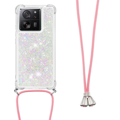 YB Quicksand Series-4 for Xiaomi 13T / 13T Pro / Redmi K60 Ultra Case Waterfall TPU Phone Cover with Lanyard