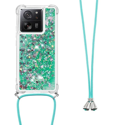 YB Quicksand Series-4 for Xiaomi 13T / 13T Pro / Redmi K60 Ultra Case Waterfall TPU Phone Cover with Lanyard