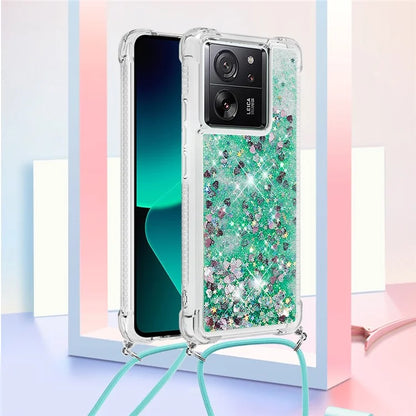 YB Quicksand Series-4 for Xiaomi 13T / 13T Pro / Redmi K60 Ultra Case Waterfall TPU Phone Cover with Lanyard